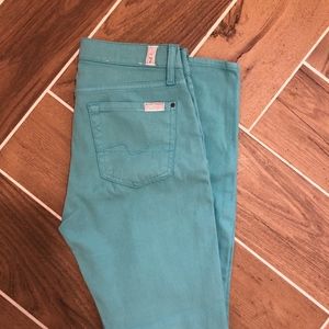7 For All Mankind Jean Turquoise Size 26